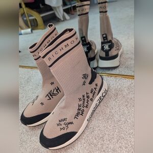 Richmond Beige High-Top Sneakers